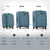 Merax Softside Luggage Set, Travel Suitcase Expandable Lightweight, 3 Piece Luggage Sets with Spinner Wheels 22" 26" 30" Suitcase with TSA Lock (Blue Green)