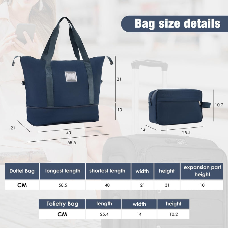 Merax Softside Luggage Set with Duffel Bag Expandable 3 - Piece Suitcases Spinner Wheels TSA Lock Lightweight Travel Set Easy Access Pockets Premium 610D Fabric (Softside, Dark Blue, (20/24/28/DB/TB))