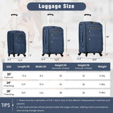 Merax Softside Luggage Set with Duffel Bag Expandable 3 - Piece Suitcases Spinner Wheels TSA Lock Lightweight Travel Set Easy Access Pockets Premium 610D Fabric (Softside, Dark Blue, (20/24/28/DB/TB))