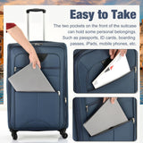 Merax Softside Luggage Set with Duffel Bag Expandable 3 - Piece Suitcases Spinner Wheels TSA Lock Lightweight Travel Set Easy Access Pockets Premium 610D Fabric (Softside, Dark Blue, (20/24/28/DB/TB))