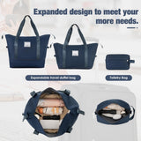 Merax Softside Luggage Set with Duffel Bag Expandable 3 - Piece Suitcases Spinner Wheels TSA Lock Lightweight Travel Set Easy Access Pockets Premium 610D Fabric (Softside, Dark Blue, (20/24/28/DB/TB))