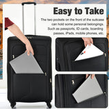 Merax Suitcase Set Softside 3 - Piece Expandable Luggage with TSA Lock Spinner Wheels Lightweight Upright Luggage with Travel Bag(22/26/30 IN, Black)