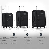 Merax Suitcase Set Softside 3 - Piece Expandable Luggage with TSA Lock Spinner Wheels Lightweight Upright Luggage with Travel Bag(22/26/30 IN, Black)