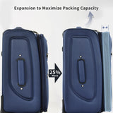 Merax Suitcase Set Softside 3 - Piece Expandable Luggage with TSA Lock Spinner Wheels Lightweight Upright Luggage with Travel Bag(22/26/30 IN, Deep Blue)