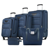 Merax Suitcase Set Softside 3 - Piece Expandable Luggage with TSA Lock Spinner Wheels Lightweight Upright Luggage with Travel Bag(22/26/30 IN, Deep Blue)