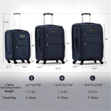 Merax Suitcase Set Softside 3 - Piece Expandable Luggage with TSA Lock Spinner Wheels Lightweight Upright Luggage with Travel Bag(22/26/30 IN, Deep Blue)