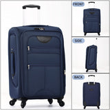 Merax Suitcase Set Softside 3 - Piece Expandable Luggage with TSA Lock Spinner Wheels Lightweight Upright Luggage with Travel Bag(22/26/30 IN, Deep Blue)