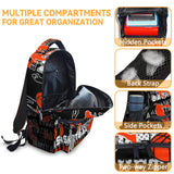 Mercuryelf Basketball Backpack for Boys Girls, 16 Inch Black Backpacks for School Travel, Cool Lightweight Bookbag for Kids