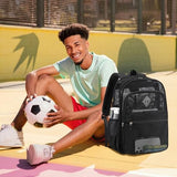 Mesh Backpack for School Beach Heavy Duty Net Bookbag for Girls Boys, Black