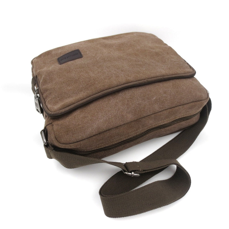 Messenger Bag for Men Canvas Shoulder Women Canvas Handbag Crossbody Shoulder Bag for Tablet Work Bag Travel Purse Tons of Pockets Coffee