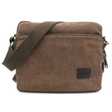 Messenger Bag for Men Canvas Shoulder Women Canvas Handbag Crossbody Shoulder Bag for Tablet Work Bag Travel Purse Tons of Pockets Coffee