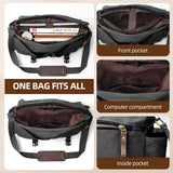 Messenger Bag for men Laptop Bag UnisexRetro Canvas Bag14 - 15.6 inches Casual single shoulder bag For Work College Travel (black)