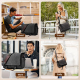Messenger Bag for men Laptop Bag UnisexRetro Canvas Bag14 - 15.6 inches Casual single shoulder bag For Work College Travel (black)