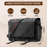 Messenger Bag for men Laptop Bag UnisexRetro Canvas Bag14 - 15.6 inches Casual single shoulder bag For Work College Travel (black)