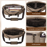 Messenger Bag for men Laptop Bag UnisexRetro Canvas Bag14 - 15.6 inches Casual single shoulder bag For Work College Travel (Brown)