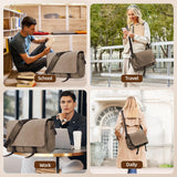 Messenger Bag for men Laptop Bag UnisexRetro Canvas Bag14 - 15.6 inches Casual single shoulder bag For Work College Travel (Brown)
