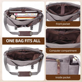 Messenger Bag for men Laptop Bag UnisexRetro Canvas Bag14 - 15.6 inches Casual single shoulder bag For Work College Travel (grey)