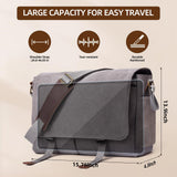Messenger Bag for men Laptop Bag UnisexRetro Canvas Bag14 - 15.6 inches Casual single shoulder bag For Work College Travel (grey)