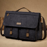 Messenger Bag for Men, VASCHY Vintage Water Resistant Waxed Canvas Satchel 15.6 inch Laptop Briefcase Shoulder Bag with Padded Shoulder Strap Gray