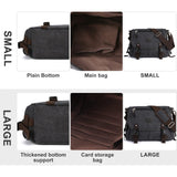 Messenger Bag for Men, Water Resistant Unisex Classic Vintage Canvas Shoulder Bag,15.6 Inch Laptop Bag, School Bookbag, Black - Large