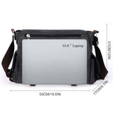 Messenger Bag for Men, Water Resistant Unisex Classic Vintage Canvas Shoulder Bag,15.6 Inch Laptop Bag, School Bookbag, Black - Large