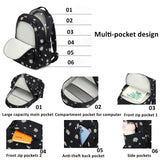 Mfikaryi Daisy Prints Backpack for Girls Middle School Bookbag Elementary School Bags for Teens