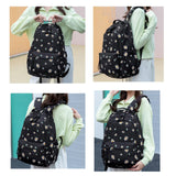 Mfikaryi Daisy Prints Backpack for Girls Middle School Bookbag Elementary School Bags for Teens