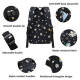 Mfikaryi Daisy Prints Backpack for Girls Middle School Bookbag Elementary School Bags for Teens