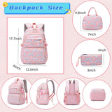 Mfikaryi Kids Girls Backpack with Lunch Box Cute Girls Bookbag for School Backpack Lunch Box Combo