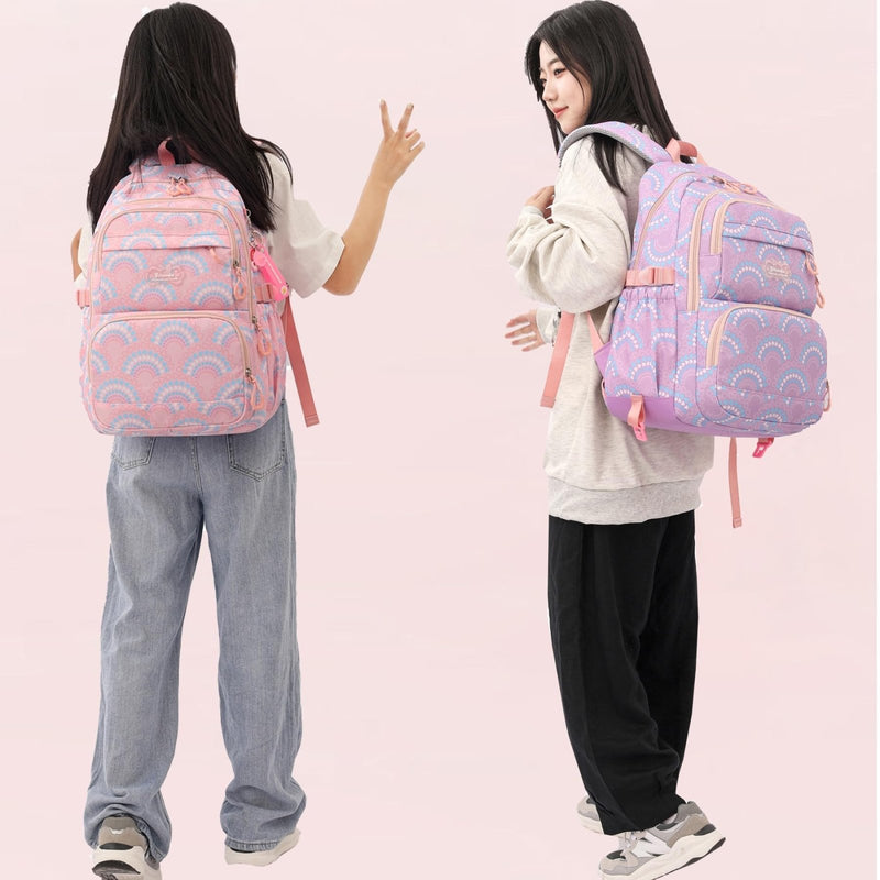 Mfikaryi Kids Girls Backpack with Lunch Box Cute Girls Bookbag for School Backpack Lunch Box Combo