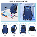 Mfikaryi Solid Color Elemetary Rolling Backpack,Camo Prints Kids Wheeled School BookBag,Backpack with wheels for boys