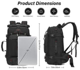 Mfinesun Travel Backpack for Men & Women, 50L Large Carry on Backpack Durable Convertible Duffle Bag Fit for 17 Inch Laptop with Shoe Compartment, Wet Pocket