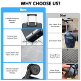 MGB Carry on Luggage 22x14x9 Airline Approved, Durable PC Hardside Suitcase with TSA Lock for Business Trip, 20 Inch Carry - on Luggage, USB Port & 360°Spinner Wheels (Front Pocket, Dark Grey)