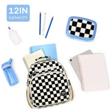 mibasies Corduroy Toddler Backpack for Boys 2 - 4: Little Kids Backpacks for Preschool Prek Daycare - Cute 12 Inch Bookbag - Black Checkered