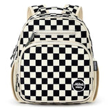 mibasies Corduroy Toddler Backpack for Boys 2 - 4: Little Kids Backpacks for Preschool Prek Daycare - Cute 12 Inch Bookbag - Black Checkered