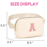 mibasies Easter Gifts for Kids Girls, Initial Fanny Pack, Birthday Gifts for 4 5 6 7 8 9 10 11 12 13 Teen Girl - Cute Personalized Trend Stuff - Cream A