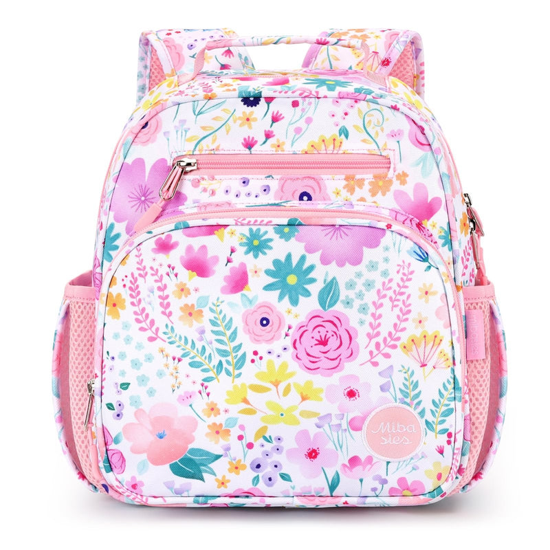 mibasies Toddler Backpack for Girls 2 - 4: Preschool Kindergarten Backpack - Cute Kids Backpacks for Girls - Flower Pink