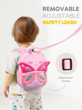 mibasies Toddler Backpacks for Girls 2 - 4: Cute Butterfly Plush Backpack - 3D Animal Cartoon Mini Travel Bag - 10 inch Backpack Leash for Toddlers 1 - 3