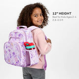 mibasies Toddler Backpacks for Girls 2 - 4: Little Kid Bookbag for Preschool Prek Daycare Purple Flower