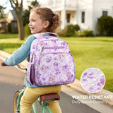 mibasies Toddler Backpacks for Girls 2 - 4: Little Kid Bookbag for Preschool Prek Daycare Purple Flower