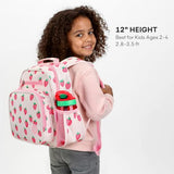 mibasies Toddler Backpacks for Girls 2 - 4: Little Kid Bookbag for Preschool Prek Daycare Strawberry Pink