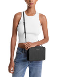 Michael Kors Jet Set Large Crossbody, Silver - Tone Hardware/Black, One Size