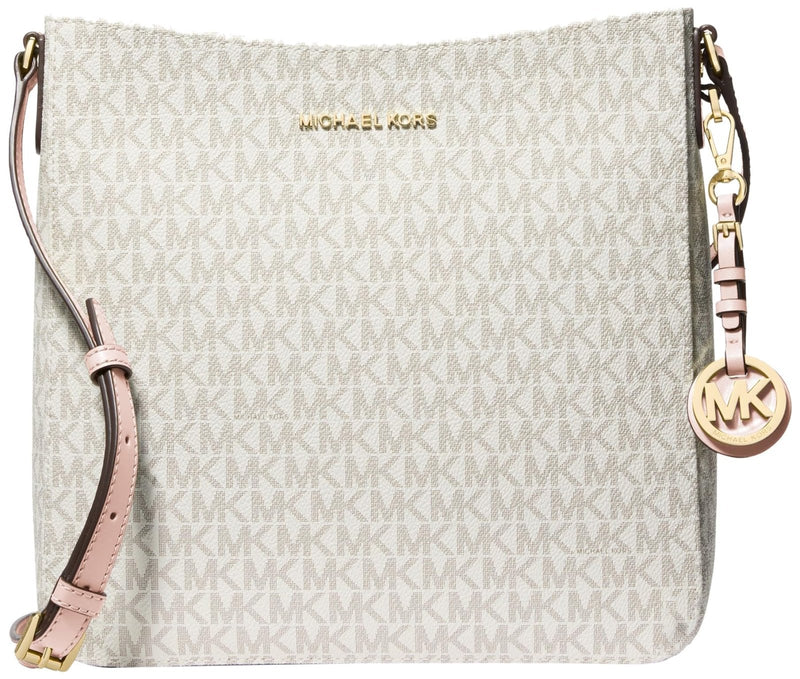 Michael Kors Jet Set Large Messenger Bag, Gold - Tone Hardware/Vanilla/Soft Pink