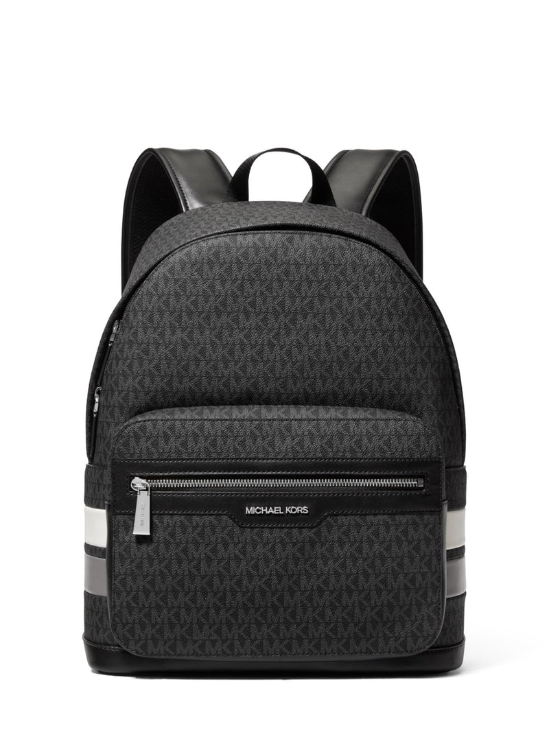 Michael Kors Malone Backpack, Silver - Tone Hardware/Storm Signature Stripe
