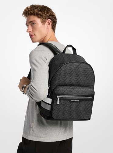 Michael Kors Malone Backpack, Silver - Tone Hardware/Storm Signature Stripe
