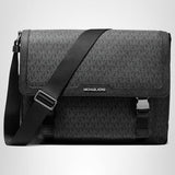 Michael Kors Malone Signature Logo Cargo Messenger Bag, Light Gunmetal/Black