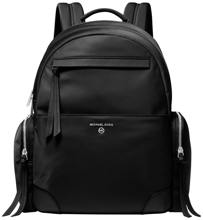 Michael Kors Prescott Large Backpack, Silver - Tone Hardware/Nylon/Black, One Size