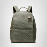 Michael Kors Sable Large Backpack, Gold-Tone Hardware/Tonal MK Signature Coated Twill/Ivy