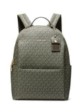 Michael Kors Sable Large Backpack, Gold-Tone Hardware/Tonal MK Signature Coated Twill/Ivy