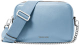 Michael Kors Women's Bryant Medium Double Zip Chain Camera Crossbody Bag, Silver-Tone Hardware/Chambray
